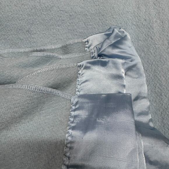 Vintage Faribault Faribo Light Blue Blanket Satin Trim Acrylic 88”x78” Full Sz - Picture 2 of 5